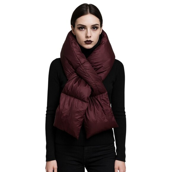 Aeropostale Puffer Neck Scarf Burgundy One Size Winter Gorpcore Cozy Skiing Snow - Picture 1 of 12